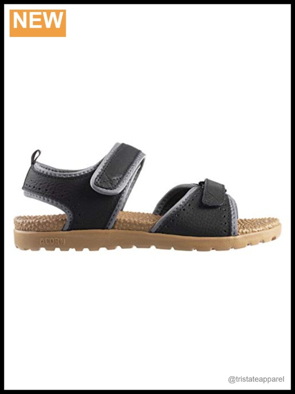Lightweight Cushioned Leather Sandals with Adjustable Straps Hook & Loop